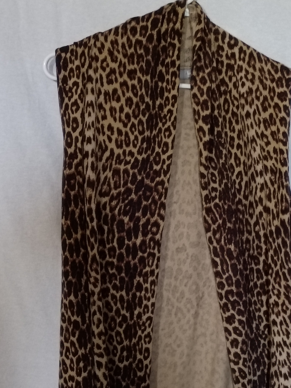 Neiman Marcus Leopard Print Open Front Vest in Brown and Tan S
